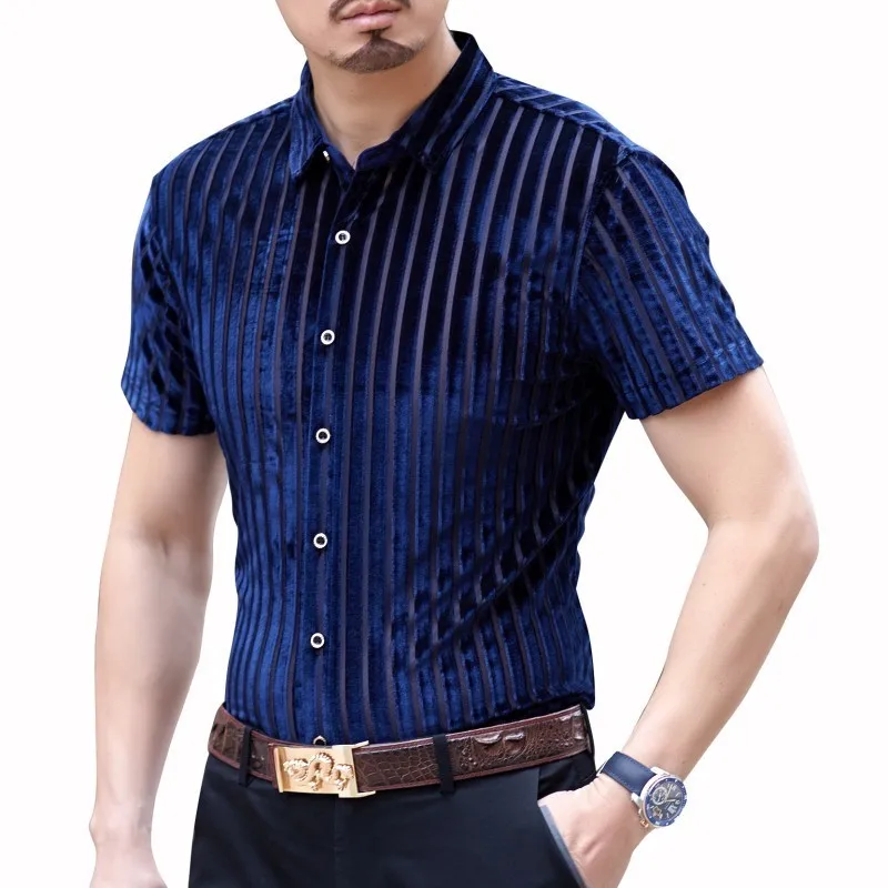 Camicia Uomo 2019 Summer Fashion Streetwear Shirt Transparent Short Sleeve Camisa Hombre Hawaiian Man Social | Мужская одежда