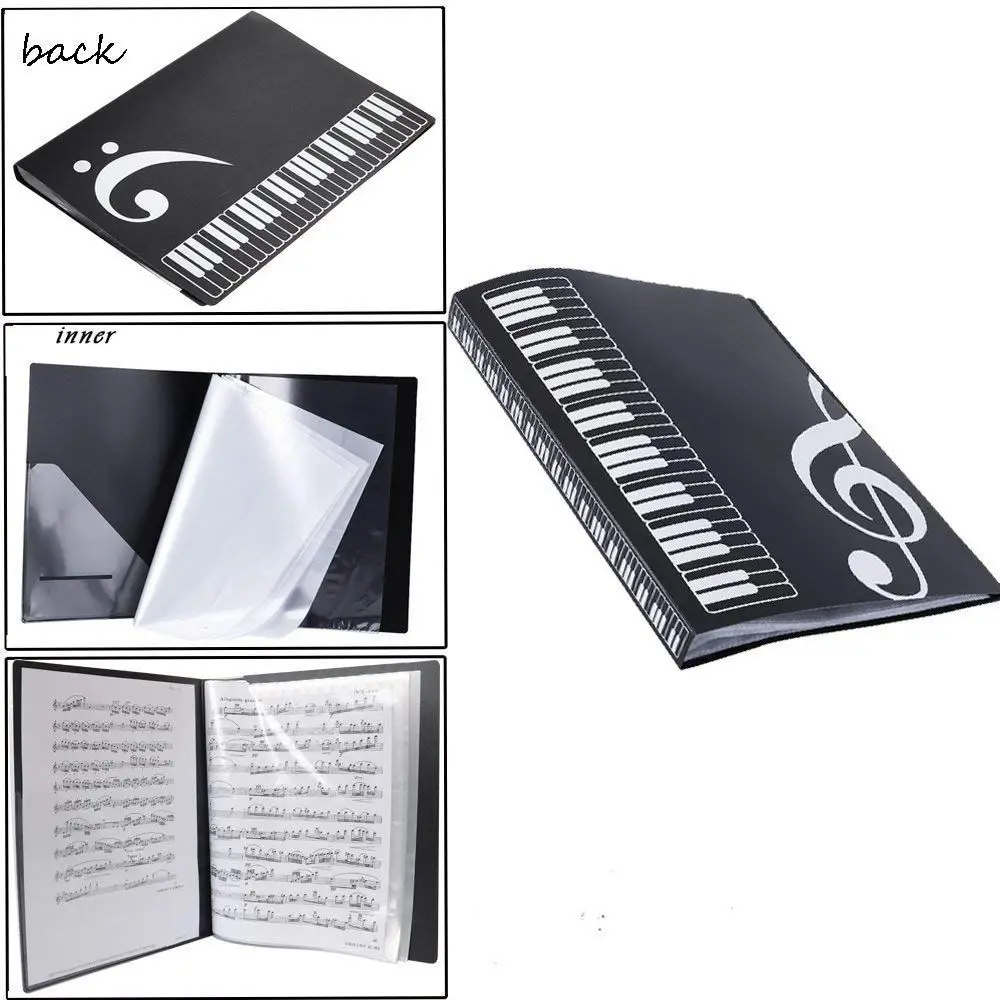 Music Score Folder Expanded Sheet Piano Book 40 Pockets Document Storage Holder Protective Organizer Accessories - A4 | Канцтовары для