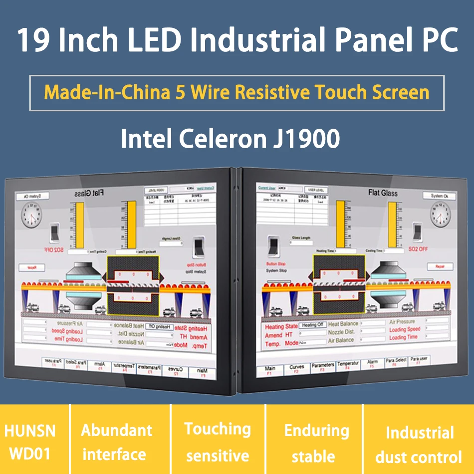 5 проводной резистивный сенсорный экран Intel Celeron J1900 19 дюймовый Светодиодный