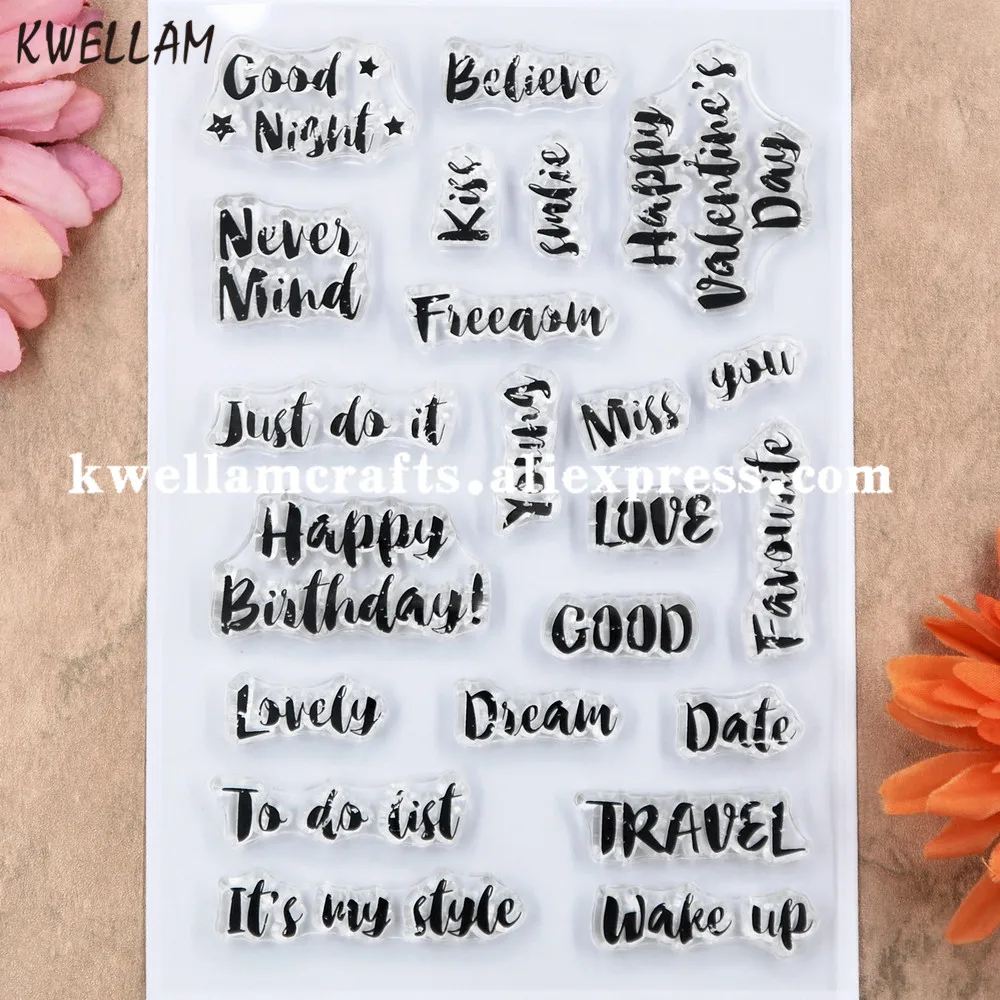 Скрапбукинг с надписями поцелуй смайлом надписью Love Dream Date DIY фотокарточки