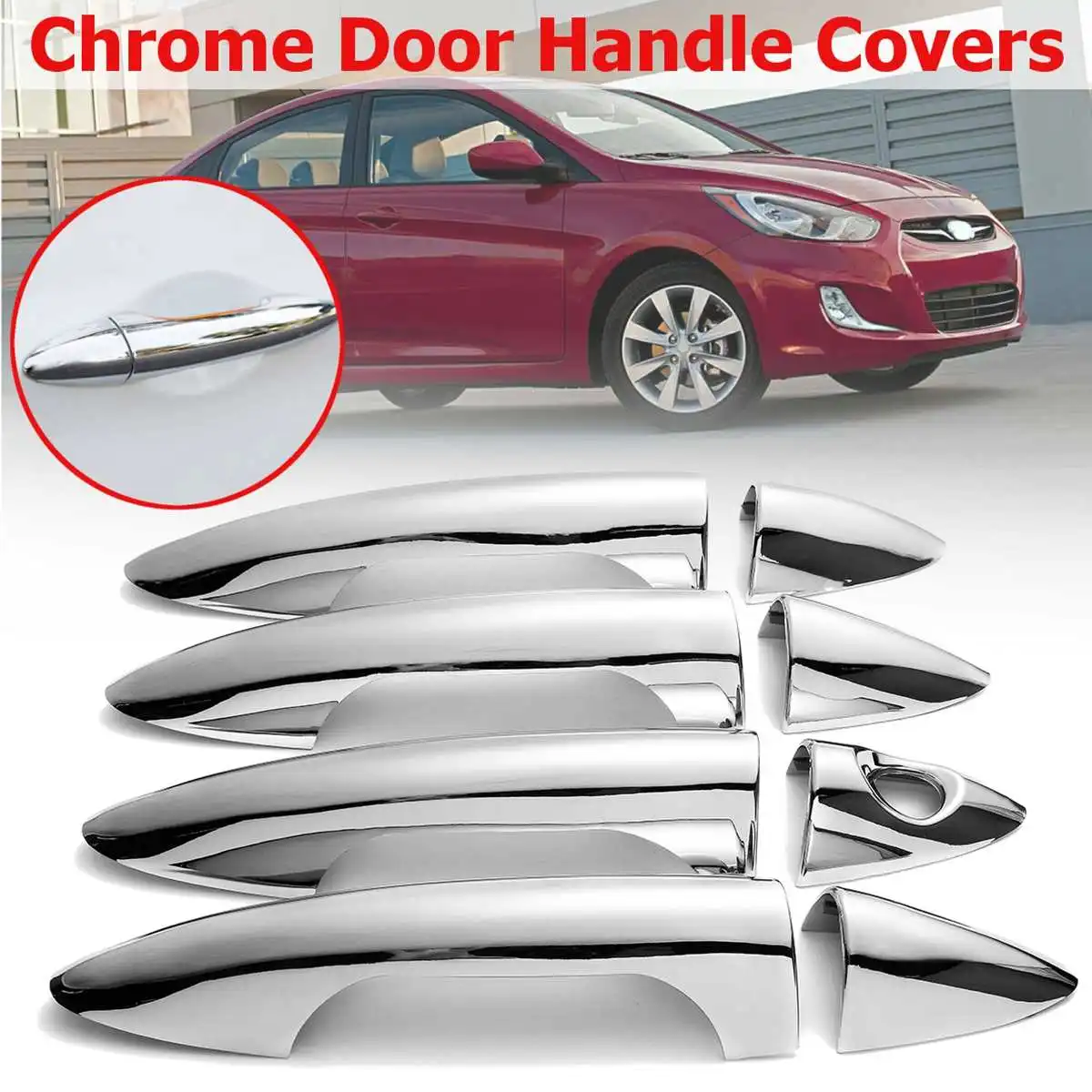 1 комплект ABS хромированные дверные ручки крышки Накладка для hyundai Accent hyundai Solaris для Dodge Attitude 2010 2011 2012 2013