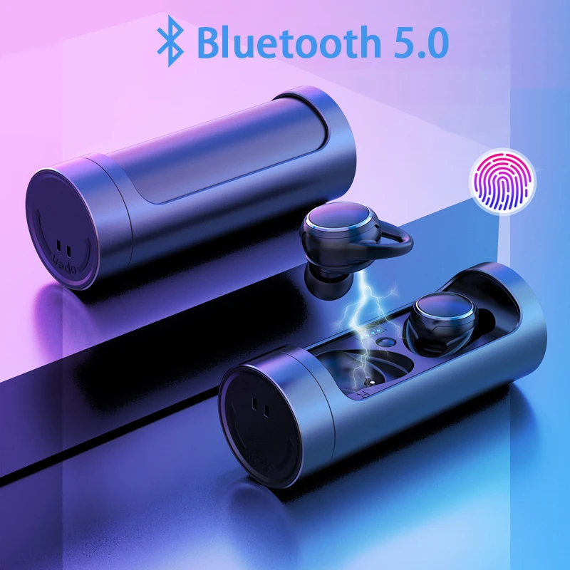 Беспроводная бинауральная Bluetooth V5.0 гарнитура с сенсорным управлением TWS