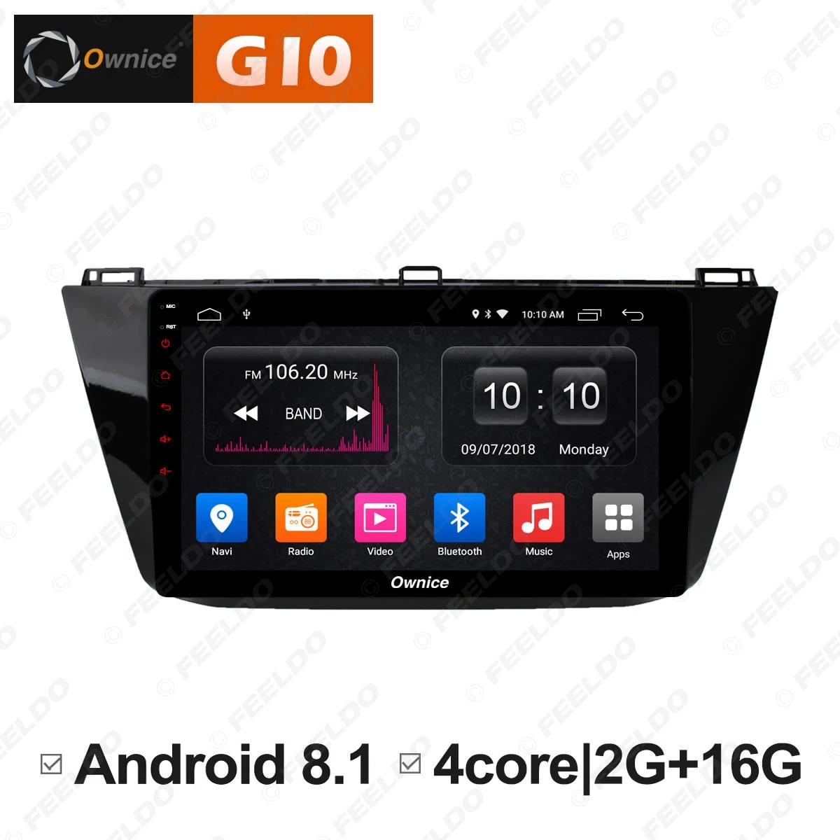FEELDO 10 1 &quotAndroid 6 0 4 ядерный/DDR3 1G/16G/поддержка 4G ключ автомобильный медиаплеер с GPS/FM/AM