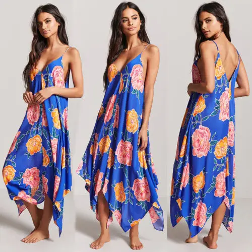 2018 Новый стиль женское летнее шифоновое вечернее пляжное платье платья длинное