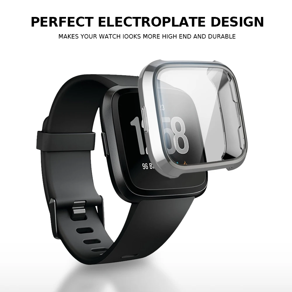 Новый 360 градусов защитный чехол для Fit bit Versa Band покрытие Coque Bit аксессуары часов