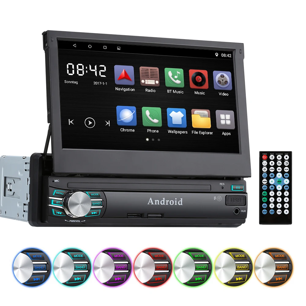 1 Din автомобильный Радио 7 &quotHD сенсорный экран Android 6 0 зеркальный дисплей