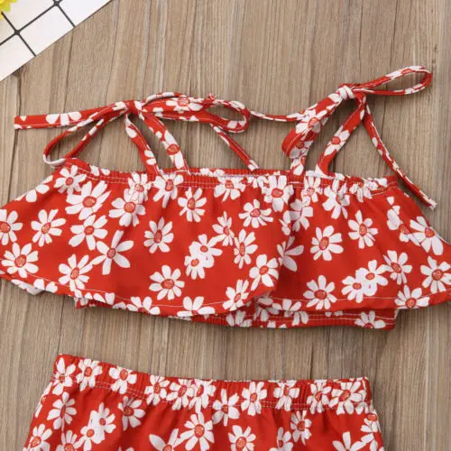 Новое поступление летний цветочный топ с оборками для новорожденных девочек