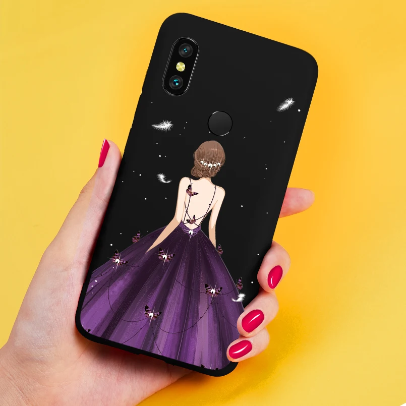 Роскошный чехол для Xiaomi Redmi Note 7 силиконовый платье девочки бампер XIaomi 4x 5 6 Pro Fundas