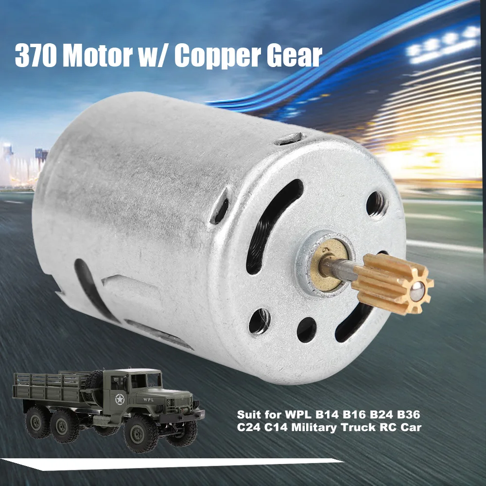 Motor 370 w/ Copper Gear for WPL B14 B16 B24 B36 C24 C14 2.4G RC Crawler Military Truck Parts Toys Accessories | Игрушки и хобби