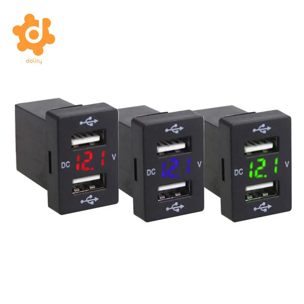 Dolity 5V 2.1A двойной USB разъем зарядного устройства со светодиодным вольтметром для