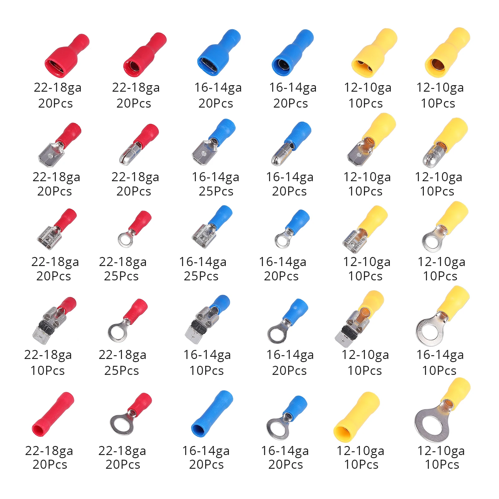 

Neoteck 500PCS Female Spade Crimp Terminals Electrical Insulating Sleeve Wire Wrap Connector Crimp Connectors workshop use