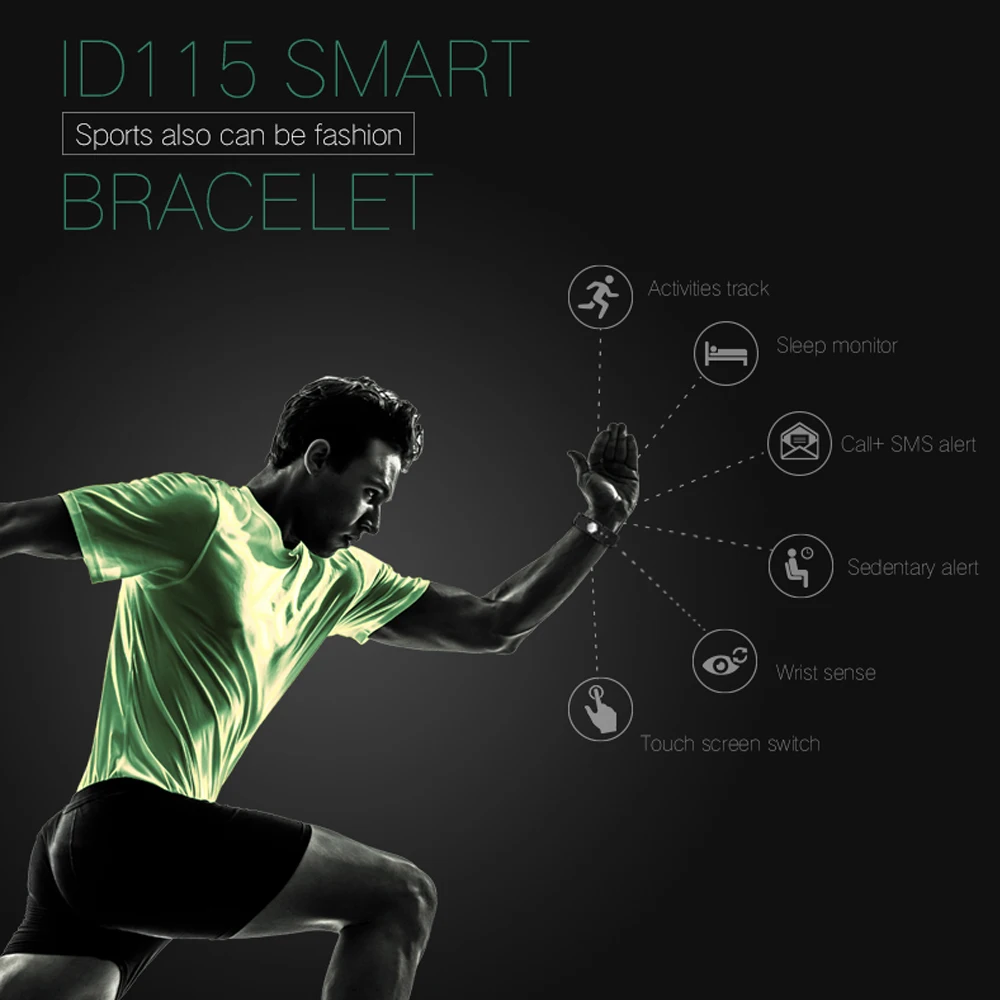 ID115 Bluetooth Смарт-браслет с шагометром фитнес-трекер 4 0 браслет счетчик шагов