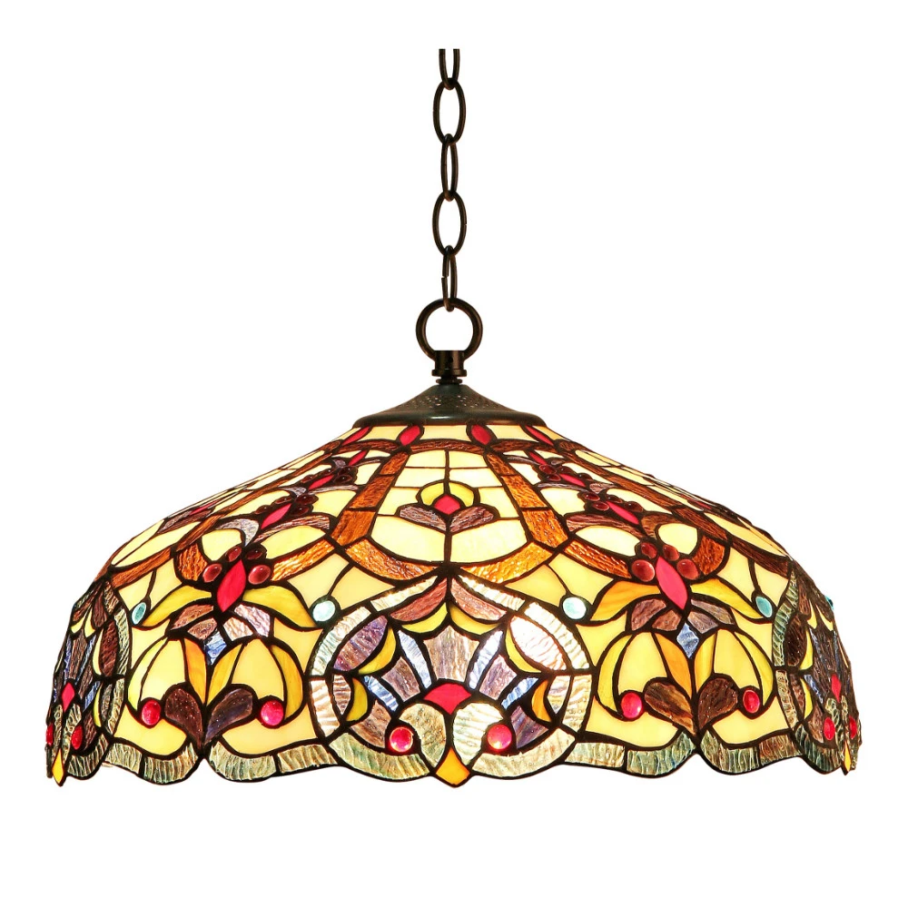 CH33473IV18 DH2 SADIE Tiffany style 2 Light Викторианский потолочный подвесные светильники 18