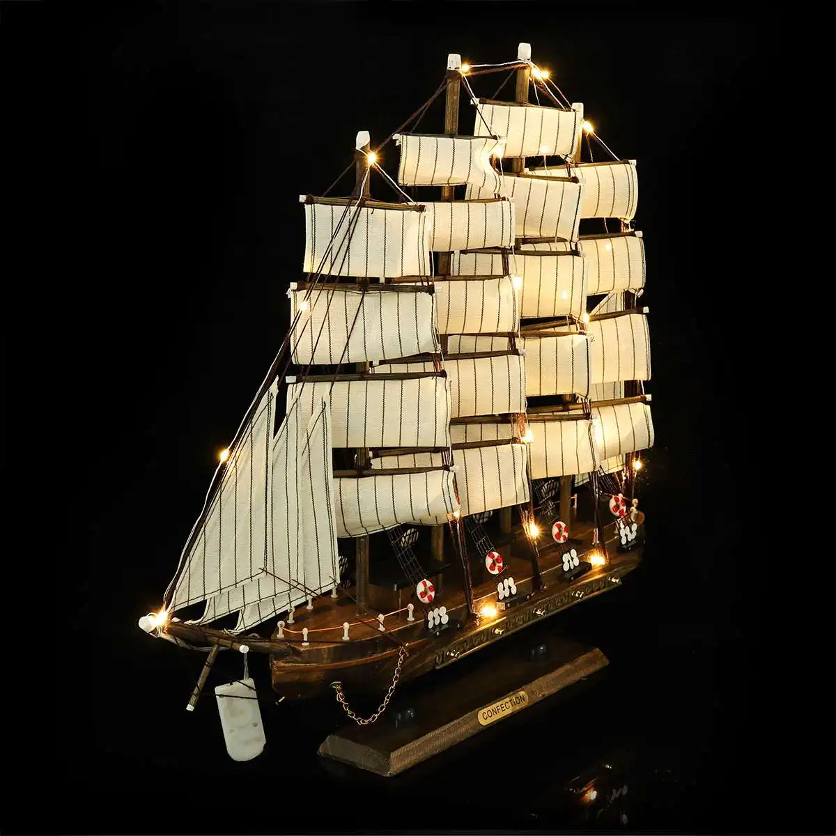 20 дневный Деревянный Парусный корабль со светодиодсветильник кой набор для