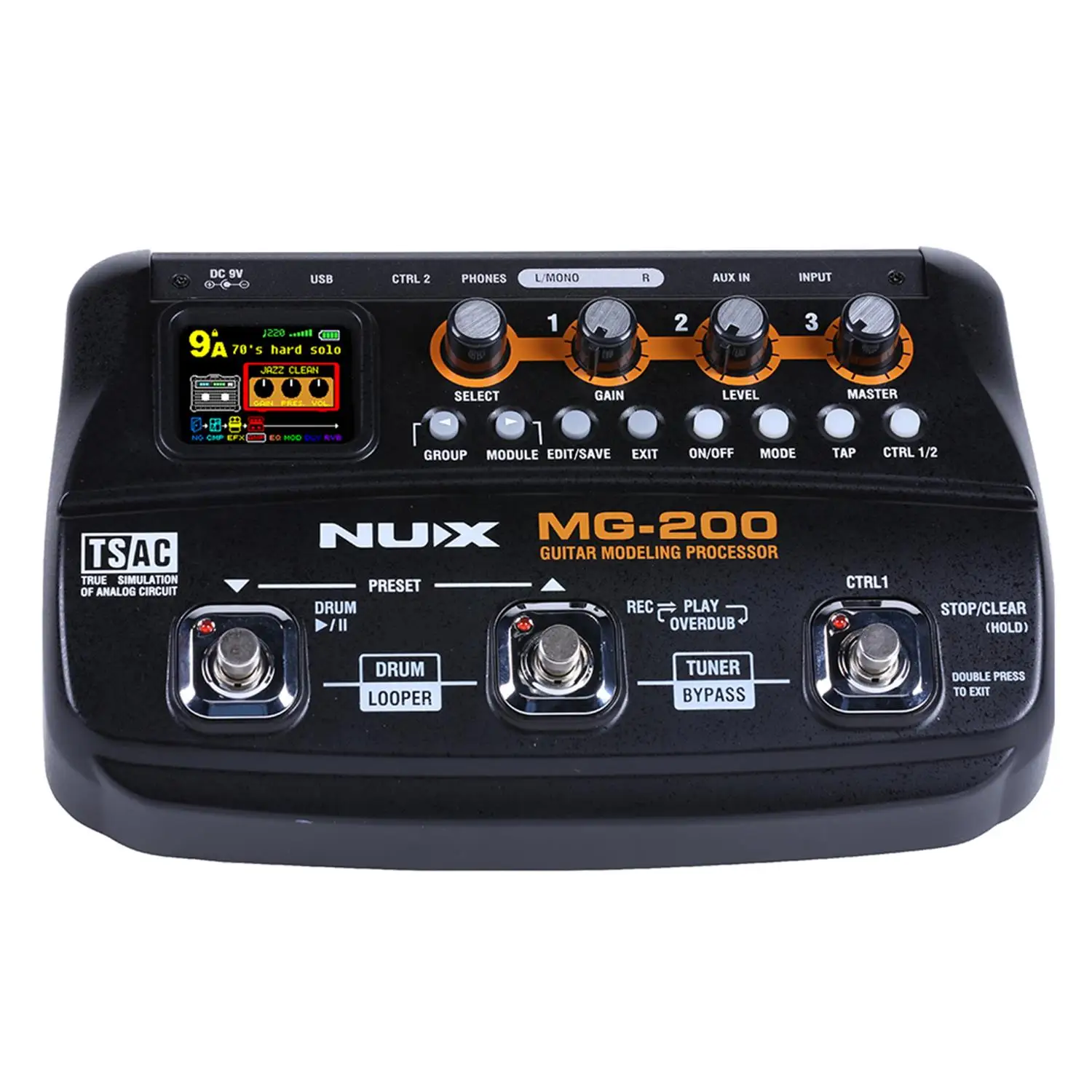NUX MG 200 Гитарный процессор с несколькими гитарными эффектами педаль 55 эффектов 70