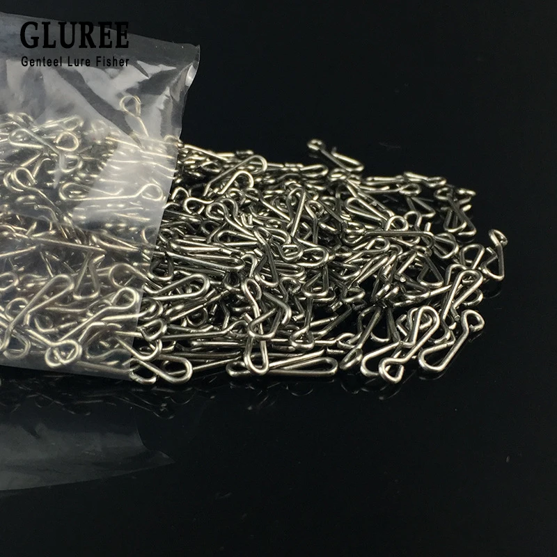 GLUREE 100 шт./лот из нержавеющей стали висячие оснастки рыболовные вертлюжные снасти