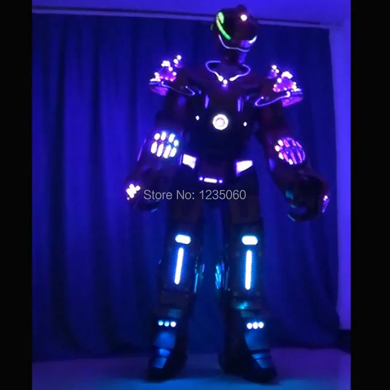 Цветная (RGB) светильник Робот led костюмы бальных танцев робот одежда в стиле