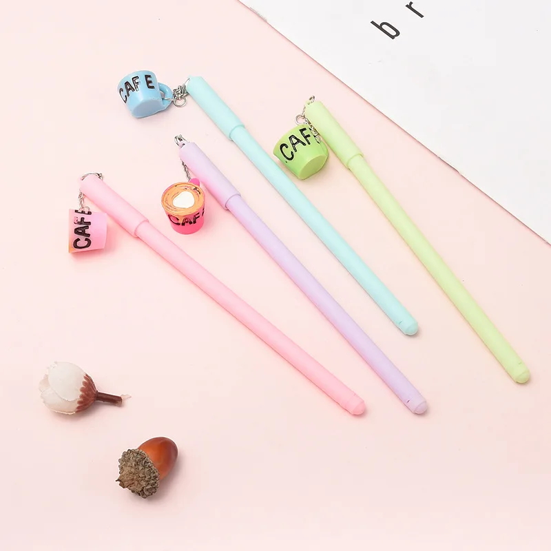 

New Style Gel Pen Creative Coffee Cup Pendant Students Learning Pen Cartoon Pen