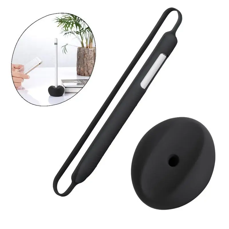 2-in-1 Silicone Pencil Case Dock For Apple Ipencil Black | Электроника