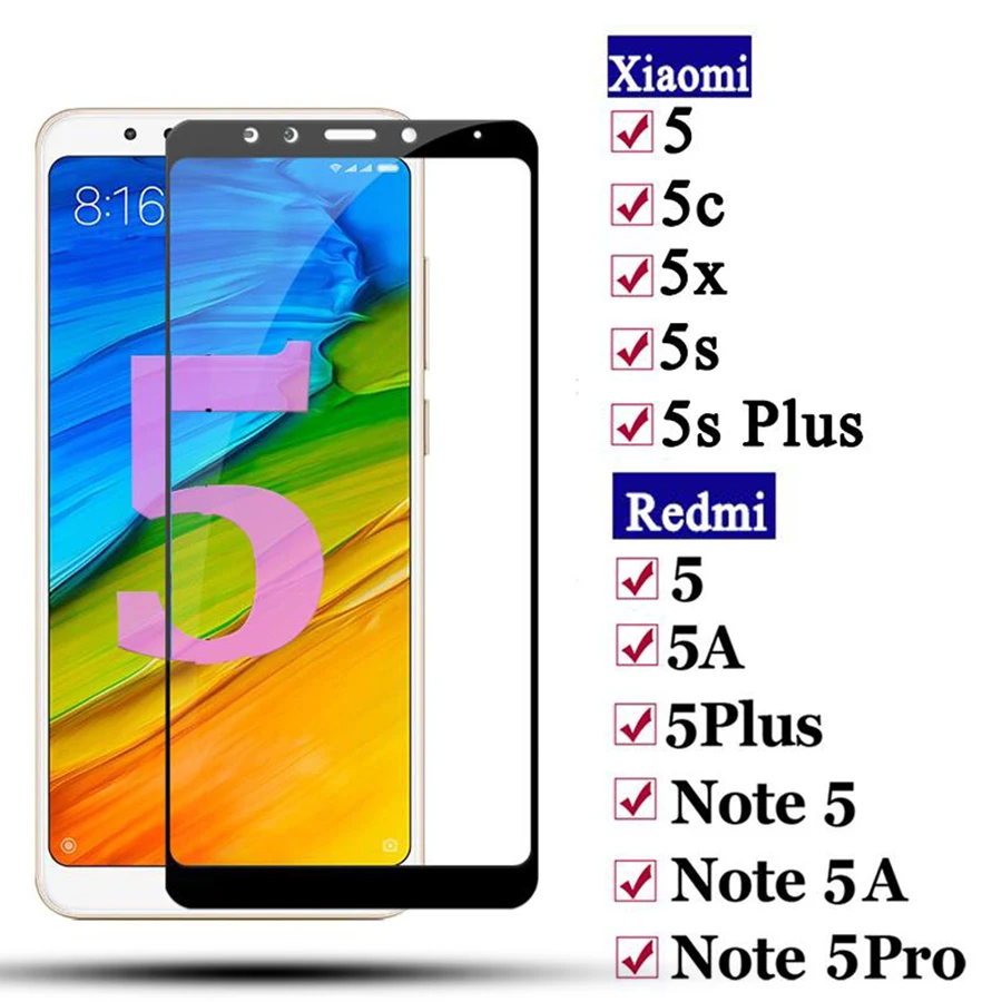 Стекло для Xiaomi Redmi 5 закаленное 5a Note5 5c 5s 5x Plus Pro ксиоми Xaomi Xiomi Ksiomi A5 X5 a1