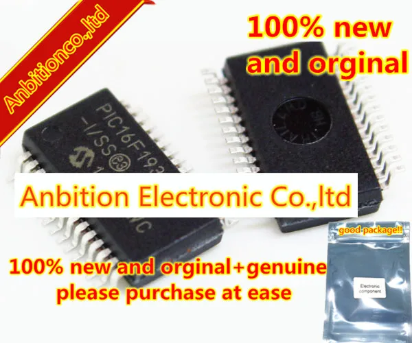 

10pcs 100% new and orginal PIC16F1933-I/SS SSOP28 28/40/44-Pin Flash-Based, 8-Bit CMOS Microcontrollers in stock