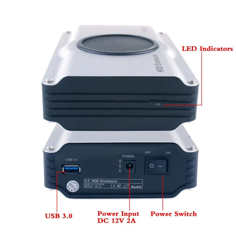 USB 3 0 до 5 дюймов SATA I/ II/ III Алюминий жесткого диска чехол с охлаждающим
