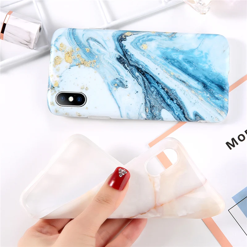 Lovebay Телефон чехол для iPhone 6 6s 7 8 Plus X XR XS Max Модный Цветной мраморный акварельный