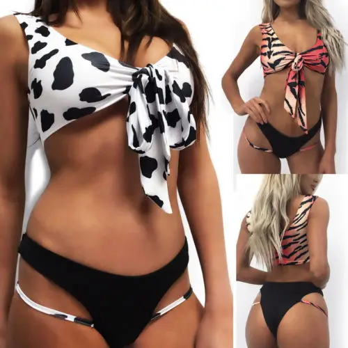 Sexy 2PCS Womens Bikini Push-up Padded Strappy Bra Swimsuit Bathing Suit Swimwear |