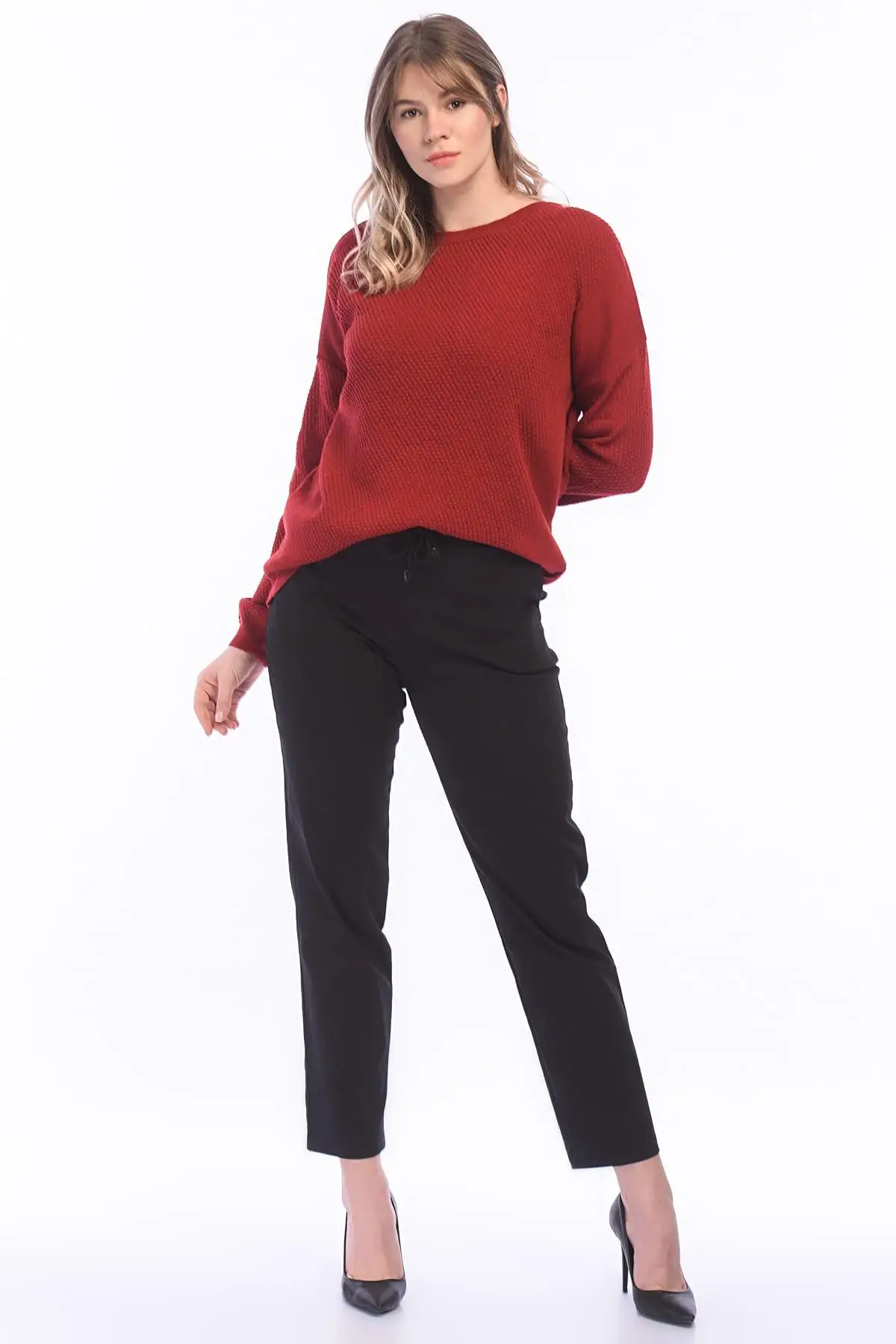 Sans Textile женские черные брюки из лайкры с карманами 65N9423 | Женская одежда