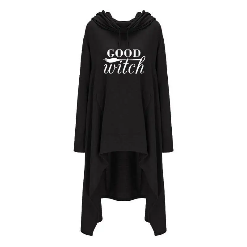 Hoodies For Women Long Irregular Letters Print Sweatshirt Femmes Sweatshirts Tops Female Printing Youth Thick Creative | Женская одежда