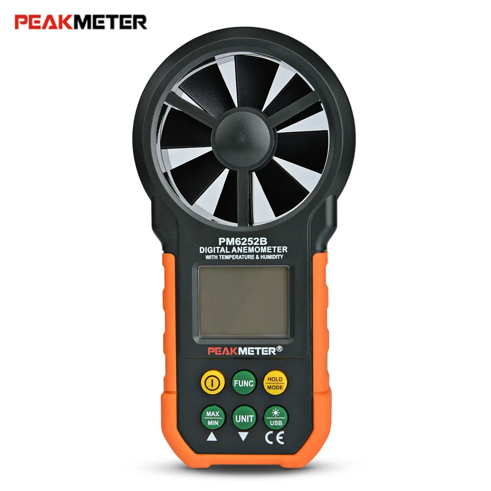 PEAKMETER PM6252B цифровой ветромер скорость воздуха объем измерения влажности