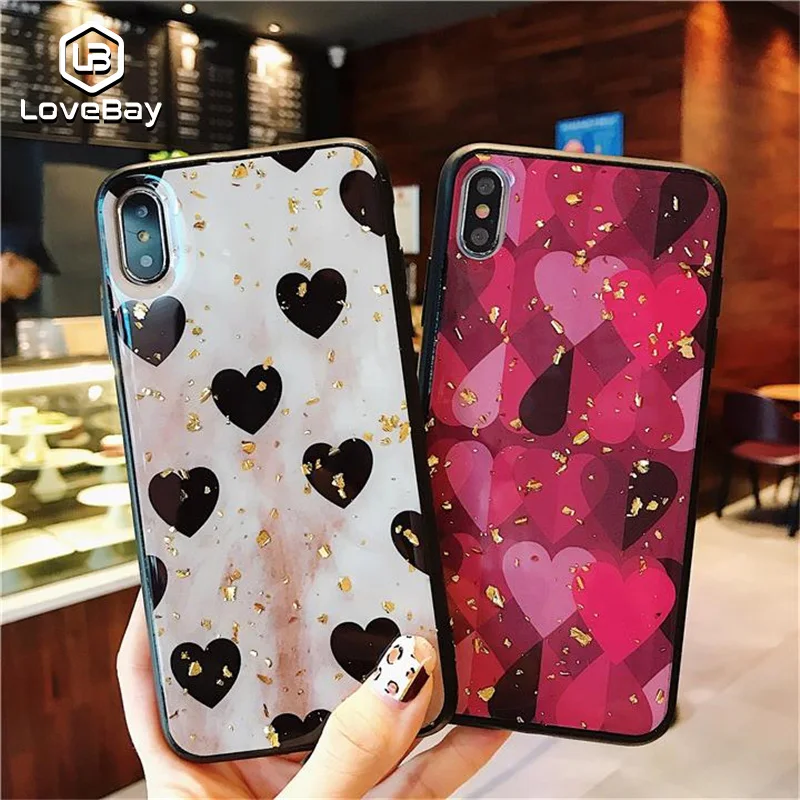 Lovebay чехол для телефона iPhone 6 6s 7 8 Plus X XR XS Max роскошный блестящий яркий фольга