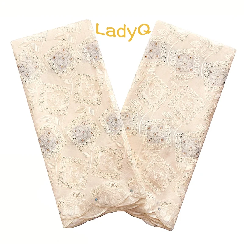 LadyQ 2019 Белая синтетическая хлопковая кружевная ткань 5 ярдов розовая индийская