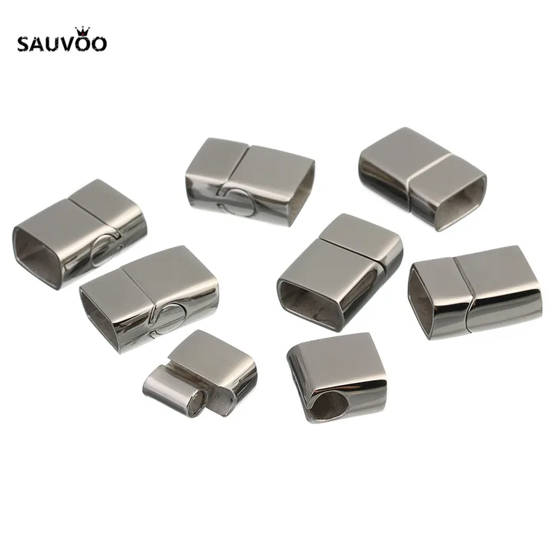 Sauvoo 1 шт. серебристый цвет флейта 11*6 мм Размер 8*5 кожаный шнур соединитель для
