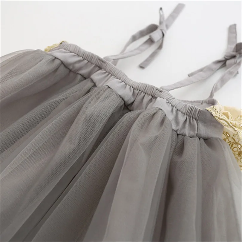 Mesh dress for girls sling lace edge ball gown 1-5Yrs Vestido de menina/Vestido bebe/Sukienka dziewczyny/Robe fille | Детская одежда и