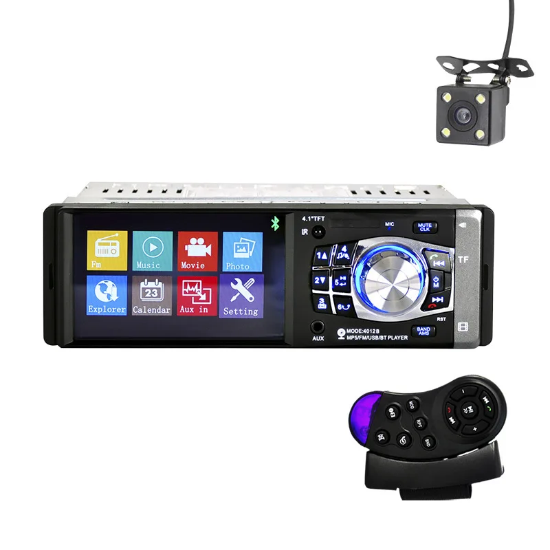 Автомагнитола VehiGo 1 Din 4 дюйма Bluetooth поддержка камеры заднего вида USB рулевое