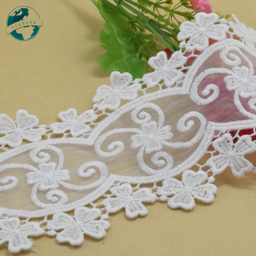 11cm wide white lace polyester embroid sewing ribbon fabric guipure diy trims wedding DIY Garment Accessories#3837 | Дом и сад