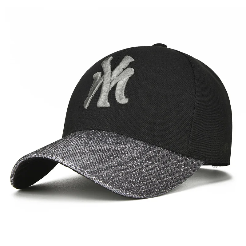 Бейсболка Мужская/женская с вышивкой модная кепка блестками и изогнутыми краями