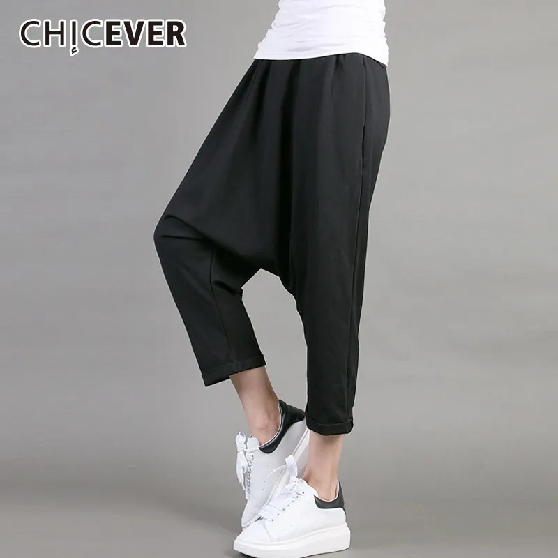 CHICEVER/2019 весенне осенние женские повседневные свободные брюки больших размеров