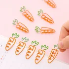 SIXONE 10 шт. металлический зажим для бумаги в форме моркови, кавайная Закладка, цветные овощи, креативные милые Мультяшные офисные и студенческие принадлежности