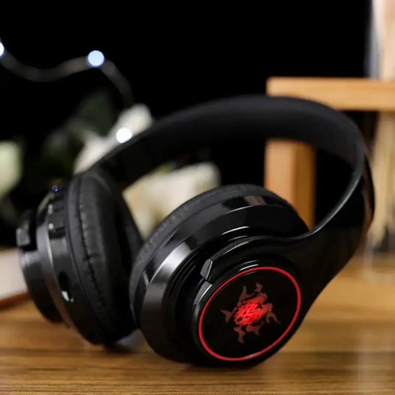 GS L5 складные наушники с тяжелыми басами спортивные Bluetooth подсветкой кожаные