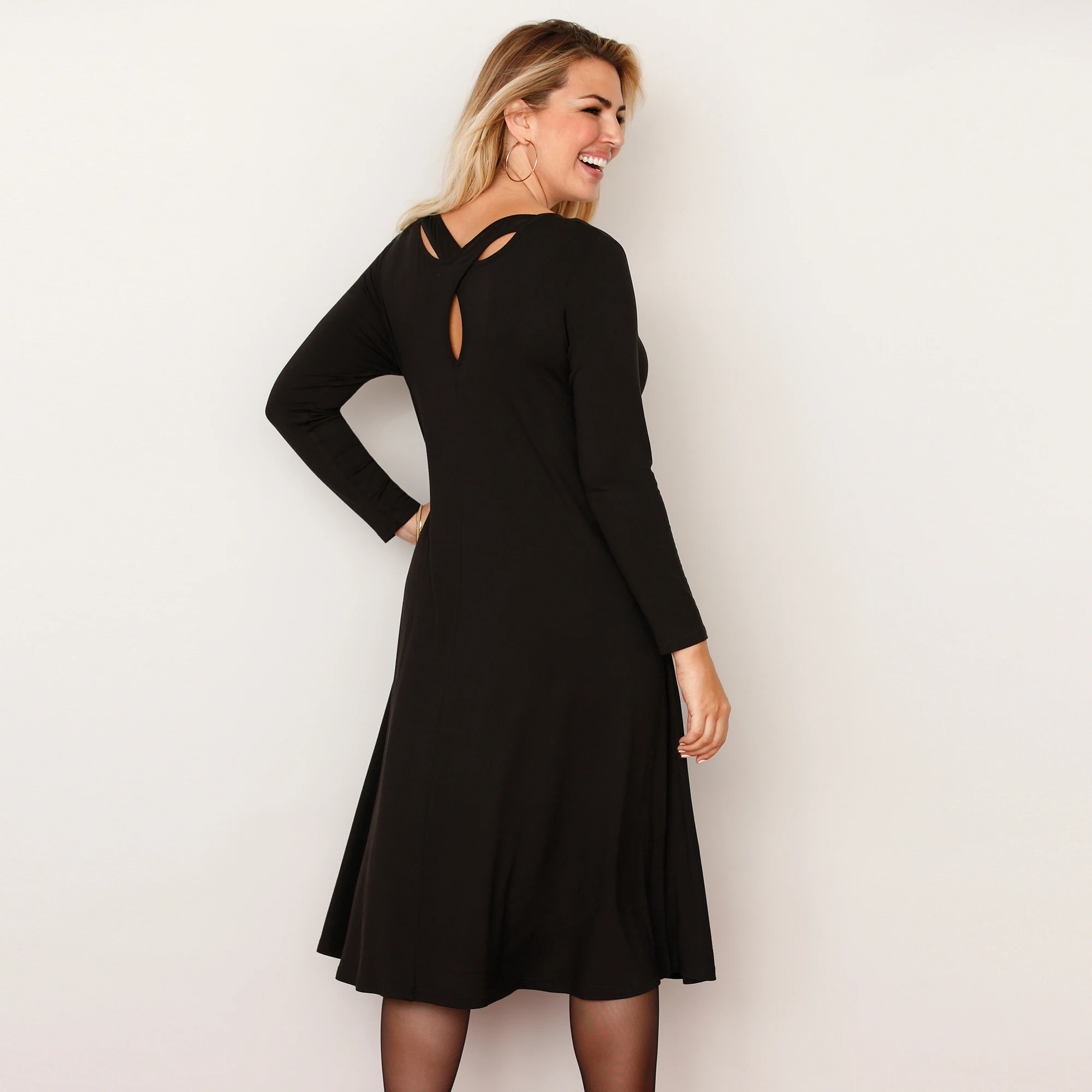 Vestido liso escote redondeado con detalle крузадо lagrima en la espal 008343|Женские платья| |