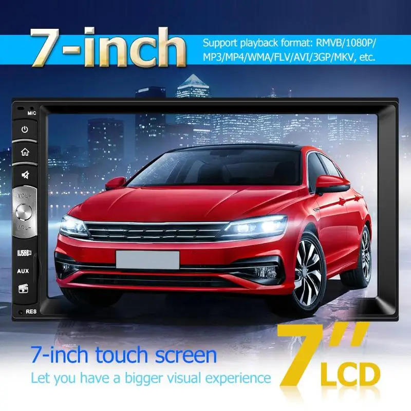 7 0 дюймов HD Touch 2DIN Автомагнитола для автомобиля стерео Мультимедиа MP5 плеер вид