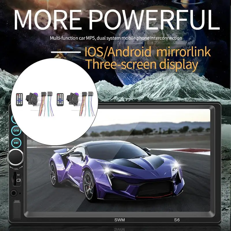Новый 7 дюймовый 2 Din трехэкранный автомобильный MP5 MP4 MP3 мультимедийный плеер с