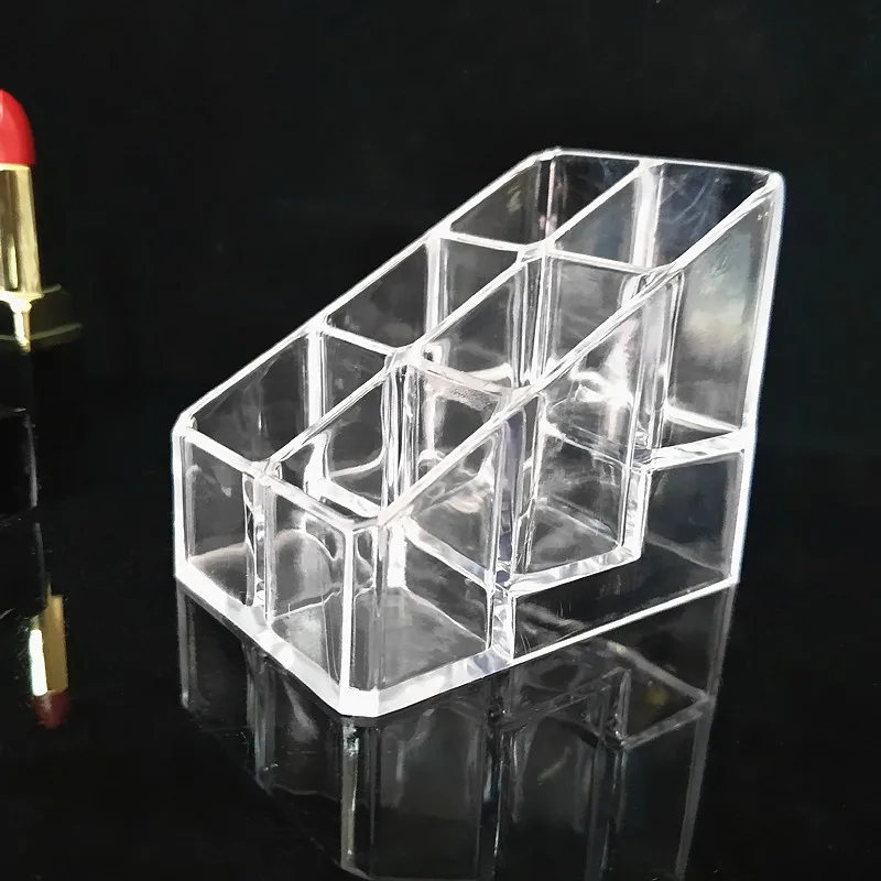 Crystal 9 Grids Storage Rack Box Cosmetics Clear Boxes Transparent Acrylic Lipstick Holder |