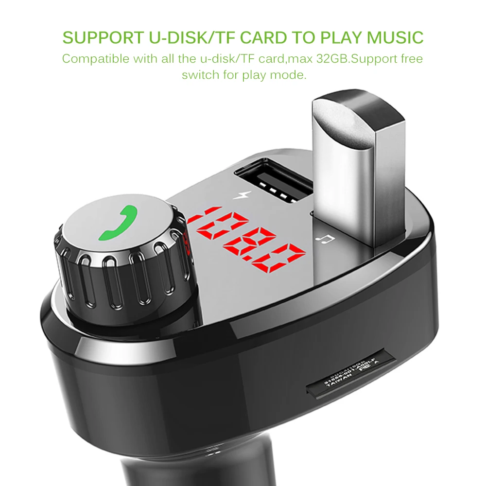 FM передатчик Bluetooth беспроводной автомобильный комплект Двойной Hands free Переходник