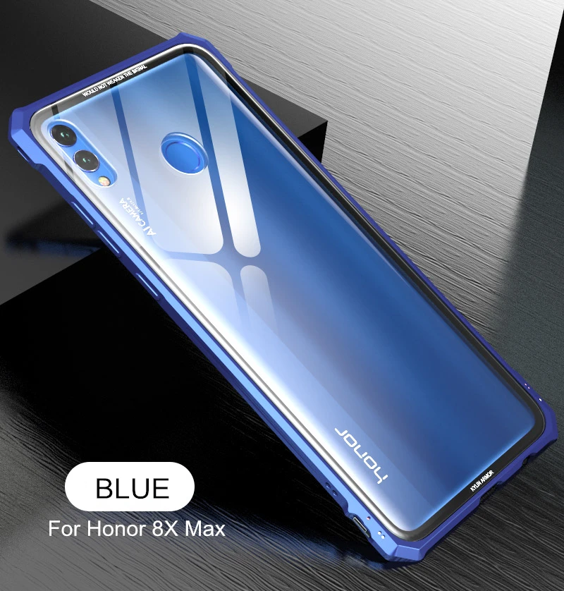 Huawei Honor 8X Max бампер Honor8X металлический алюминий рамка с прозрачным закаленным