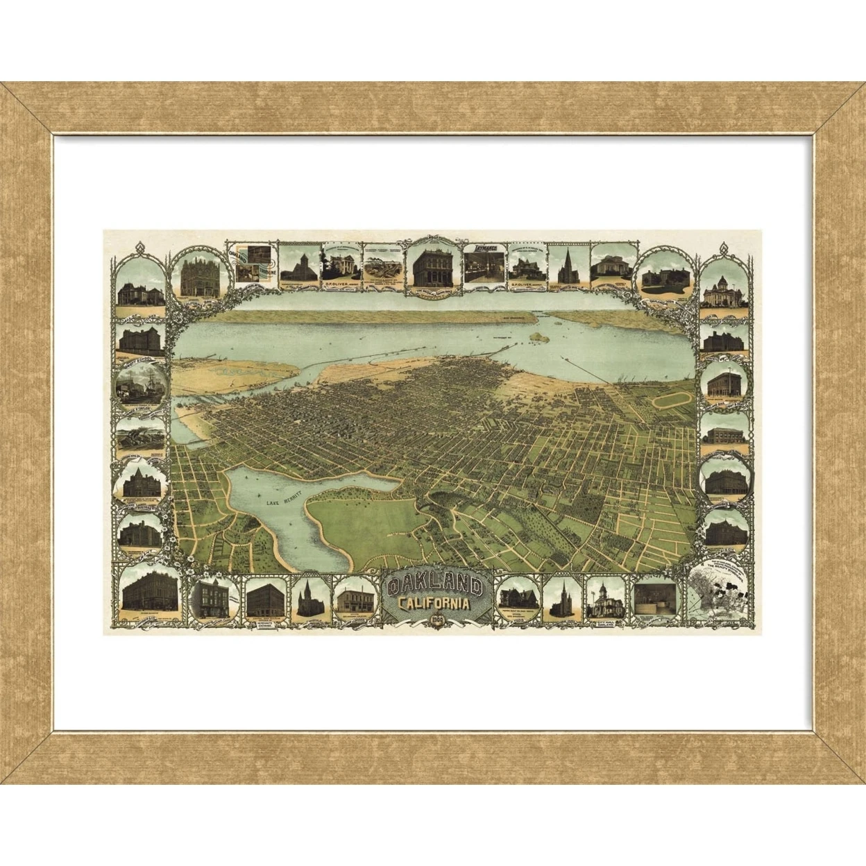 Oakland California 1900 (Framed) | Plaques &amp Signs