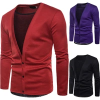 fashionable new mens long sleeve cardigan sweater jumper knitted deep v neck button sweater knitted slim top
