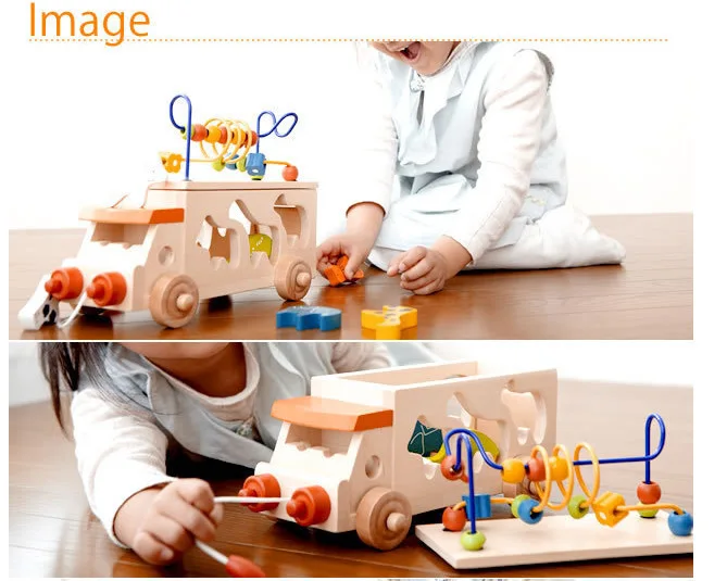 Для раннего развития игрушка montessori животный бисер автобус головоломка с